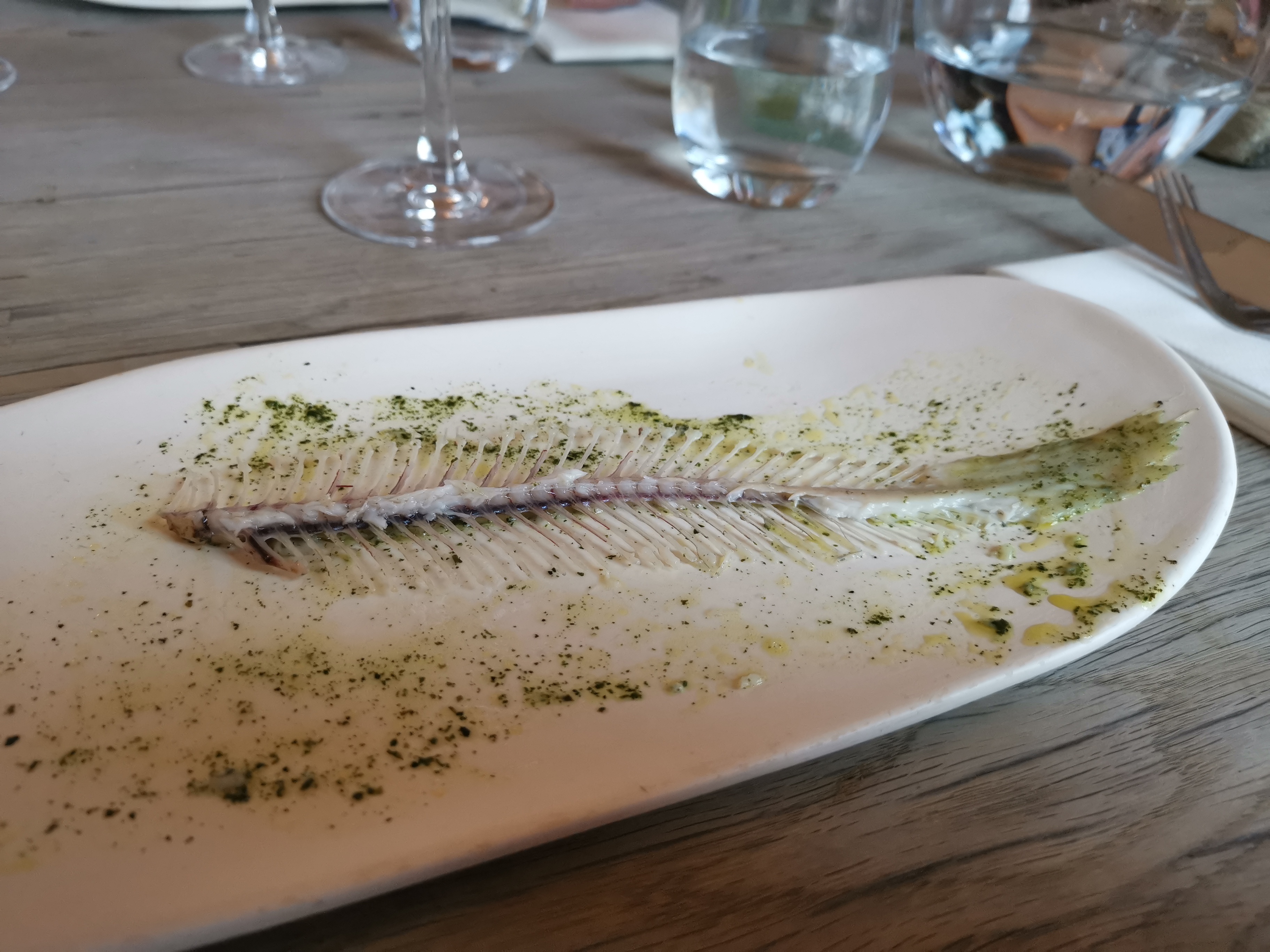 Slipsole - the bones of the fish after being eaten